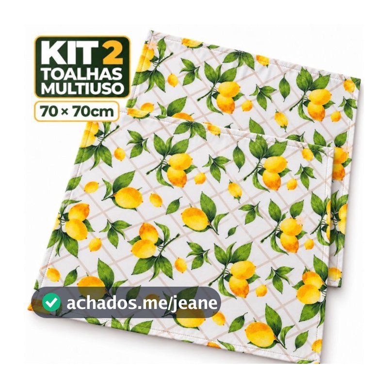 Kit 2 Toalhas De Chá 70x70 Multiuso Cozinha Decorativa Tecido Oxford Estampada Envio Rápido Pronta Entrega