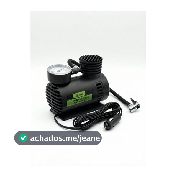 Compressor De Ar Mini Elétrico Portátil 12v Carro 300psi So Preto 12v