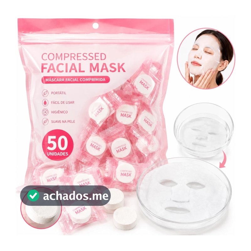 Kits com 50 ou 100 Máscaras Facial Comprimida Pastilhas de Algodão para Sérum Skincare