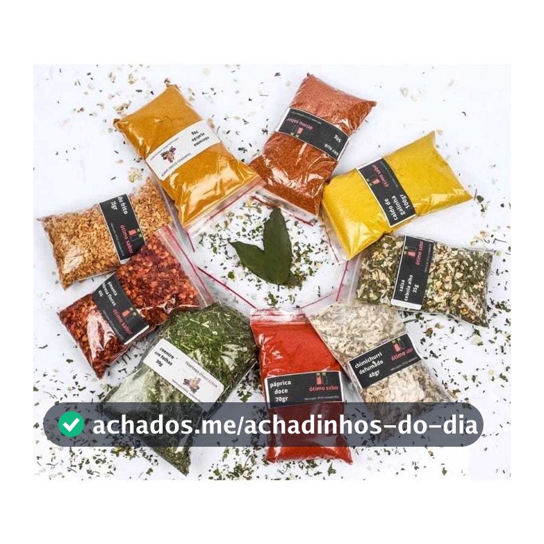 TEMPEROS E CONDIMENTOS KIT 20 UNIDADES NATURAIS SEM CONSERVANTES 50G CADA