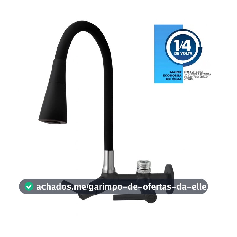 Torneira em Metal /abs Preta Cozinha parede Filtro Purificador 1/2"ou 3/4'' CORPO PRETO TPM