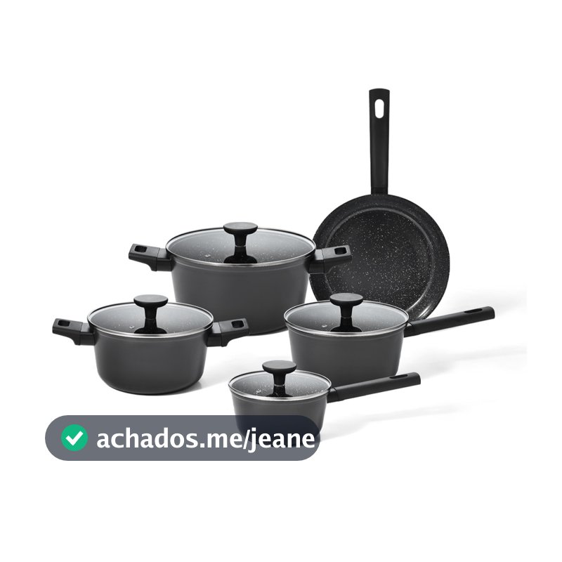 KIT 5 PANELAS DE INDUÇÃO COM ANTIADERENTE CERÂMICO MOU DE CHIA - OIKOS
