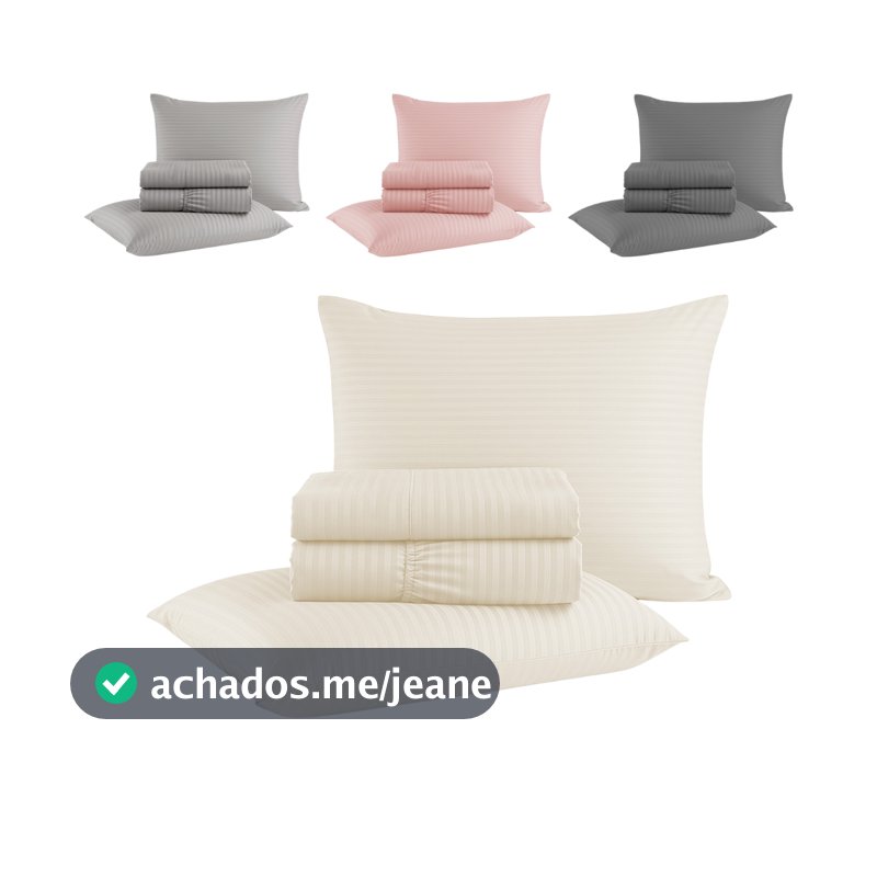 Jogo de Cama Casal com 4 Peças Micropercal Acetinado BF Colchões