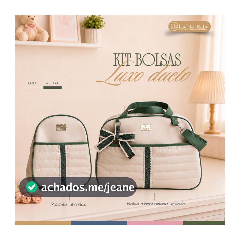 kit bolsa maternidade menino/menina mala para bebê de luxo dueto luender baby