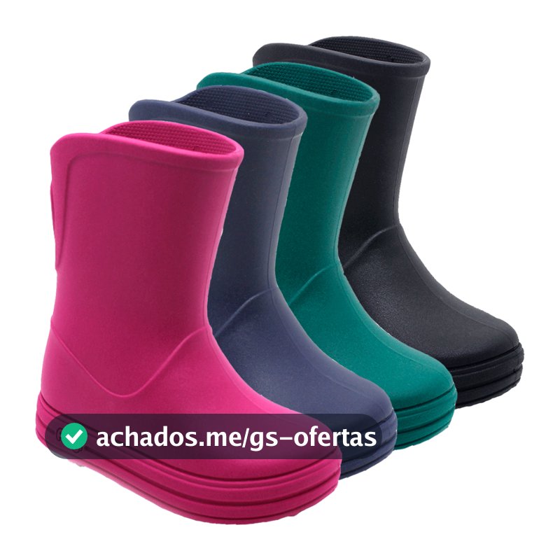 Bota Para Chuva Galocha Infantil Básica Reciclável Confortável Macio Plugt Linha Sustentável Cores