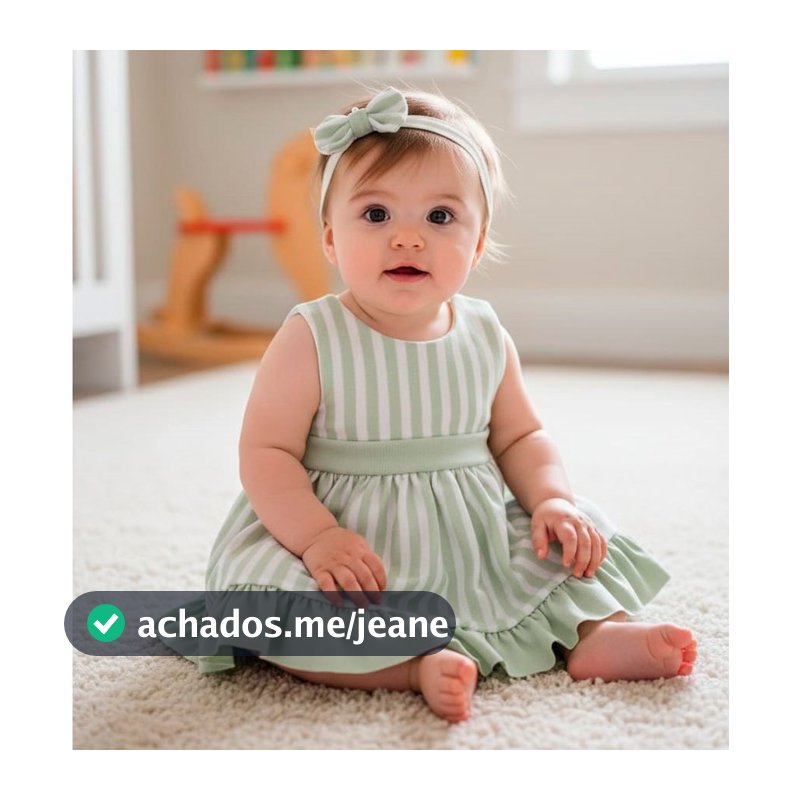Vestido Bebê Menina + Faixinha de Cabelo Verão Cores/Natal Tam P, M, G/ 1, 2 e 3