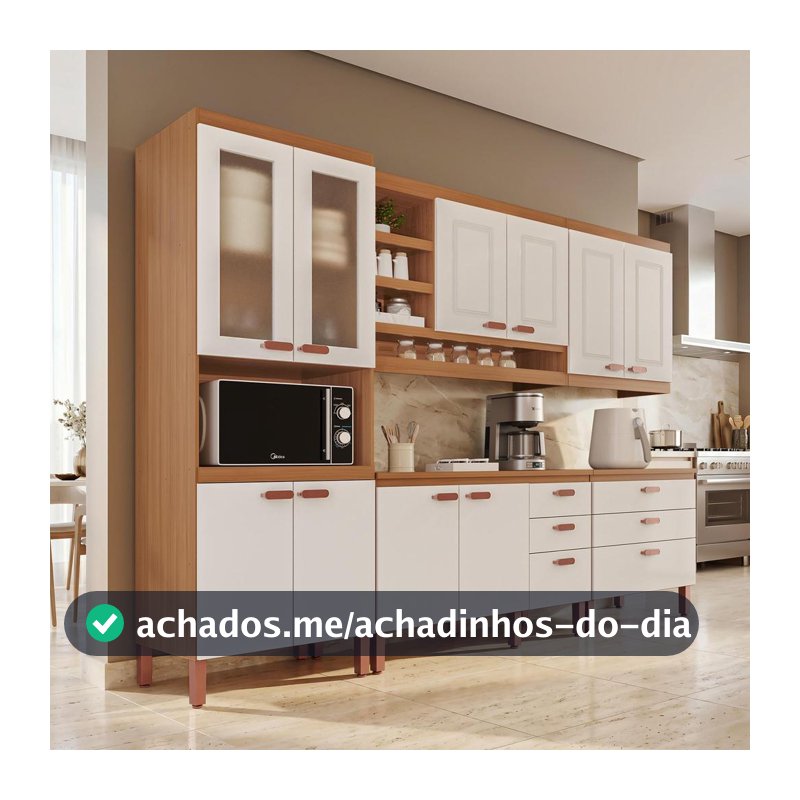 Cozinha Modulada Completa Móveis Home 100% MDF 10 Portas e 6 Gavetas
