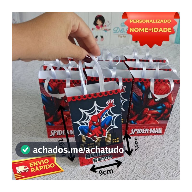 10 Sacolinhas Personalizadas Escolha seu tema / Lembrancinha Festa Infantil / Sacola Surpresa