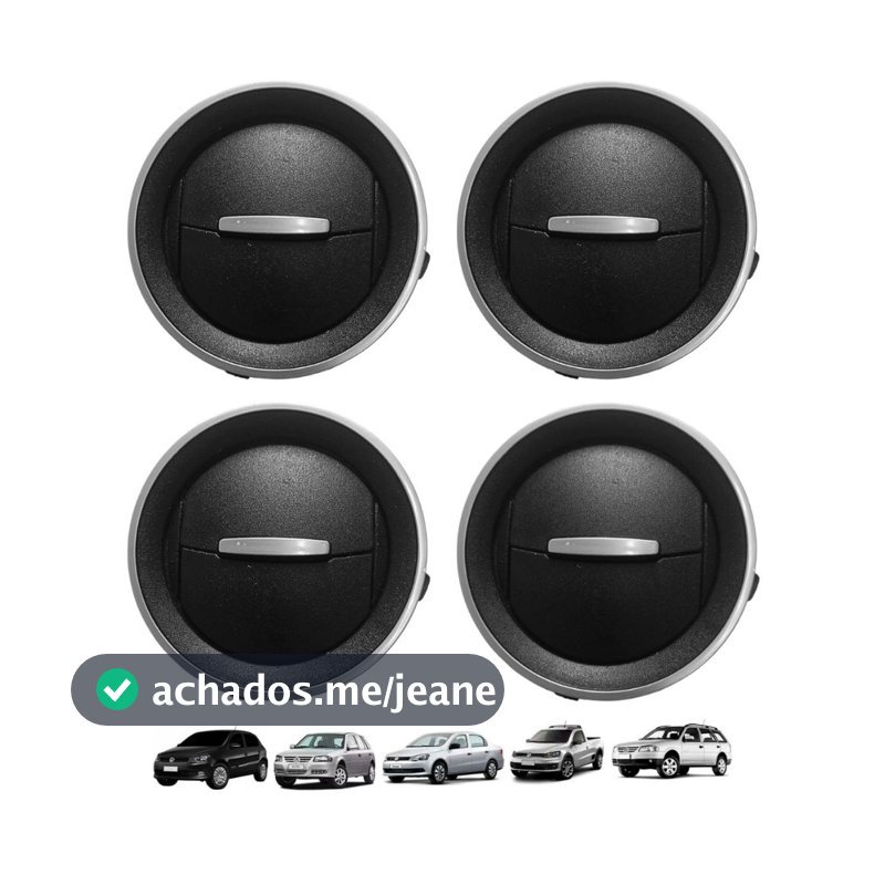 Kit 4 Difusor Ar Prata Gol Voyage Saveiro Parati G4 G5 G6