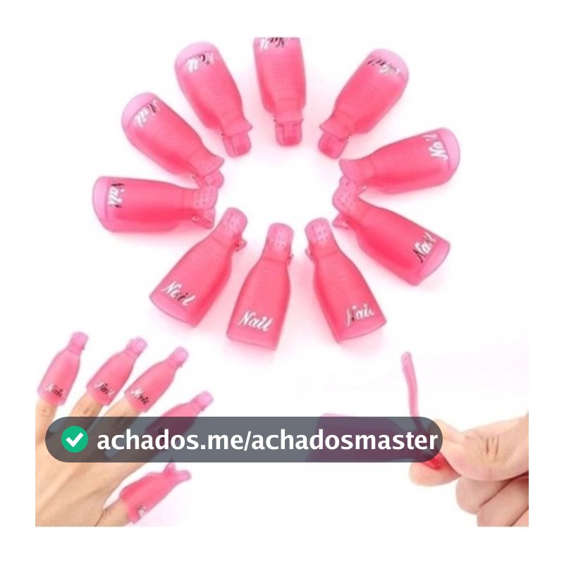 Kit 10 Dedeira Para Unhas Remoção De Gel Acrigel Fibra Clip