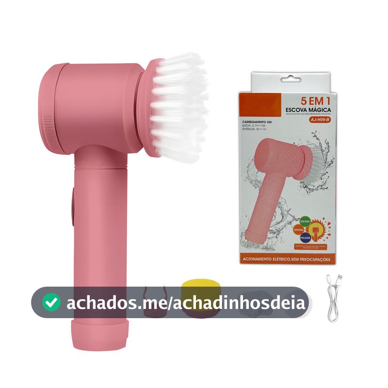 Escova Elétrica de Limpeza 5 em 1 Sem Fio Limpador Multiuso