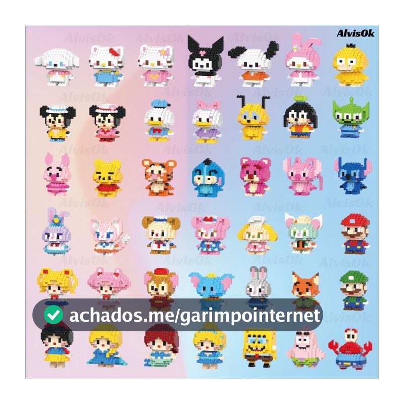 Brinquedo Blocos de Montar Infantil Educativo Animais De Brinquedo Anime Mini Brinquedos