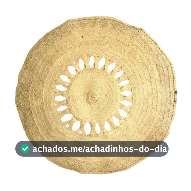 Tapete Redondo Palha Carnaúba 1,50m Artesanal Modelo X Ana Boho Natural para Sala e Quarto
