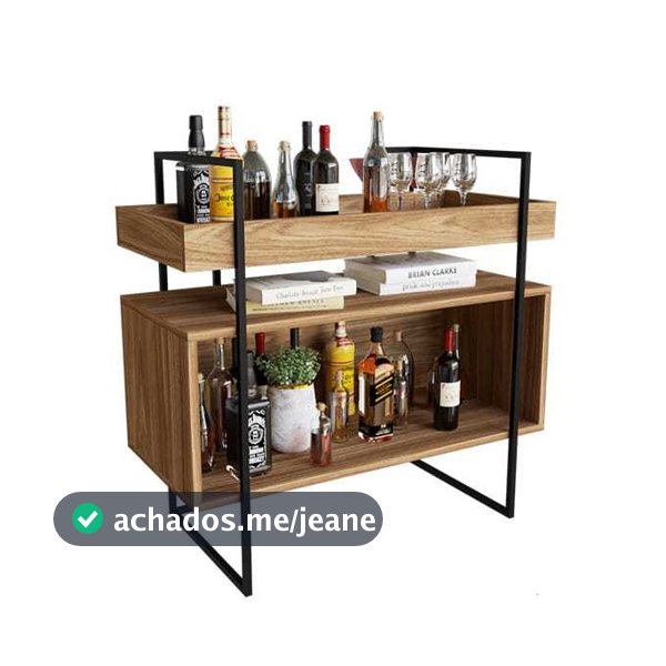 Bar Industrial Com Bandeja MDF Suporte Ferro