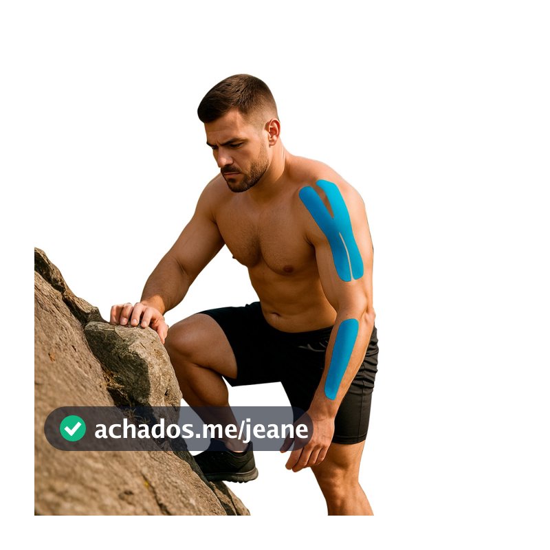 Fita Kinesio Tape Bandagem Elástica Adesiva Alívio Dor Lesão Muscular Montanhismo Atleta Fisioterapia Pré-Cortada