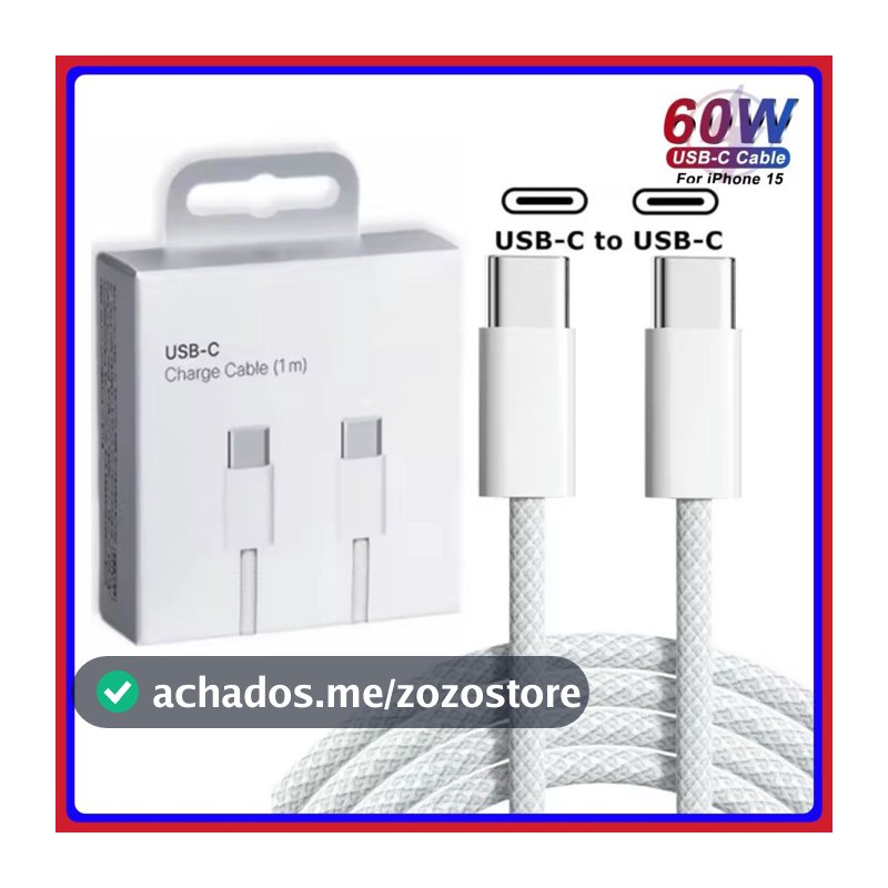 Cabo de iPhone 60W PD USB C cabo tipo c original para iPhone 15 16