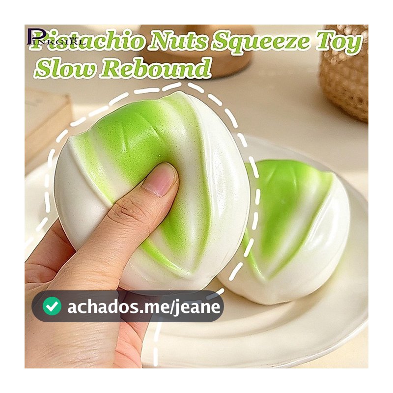 [Chic] 2-1Pcs Brinquedo De Apertar Nozes De Pistache-Recuperação Lenta-Alívio Do Estresse-Brinquedos Engraçados Inovador