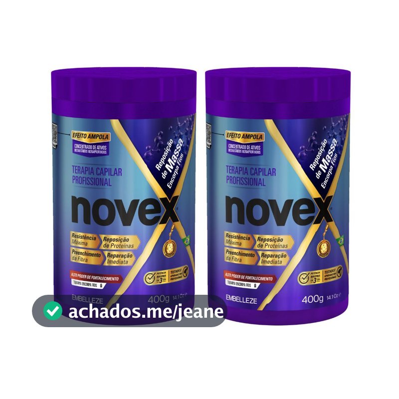 Kit 2 Creme de Tratamento Novex Reposição de Massa 400g