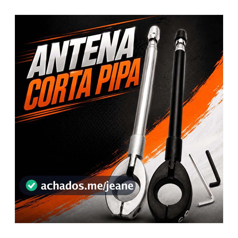 Antena Corta Pipa Moto Retrátil Anti Cerol Aço Inox Guidão 6 Estagios