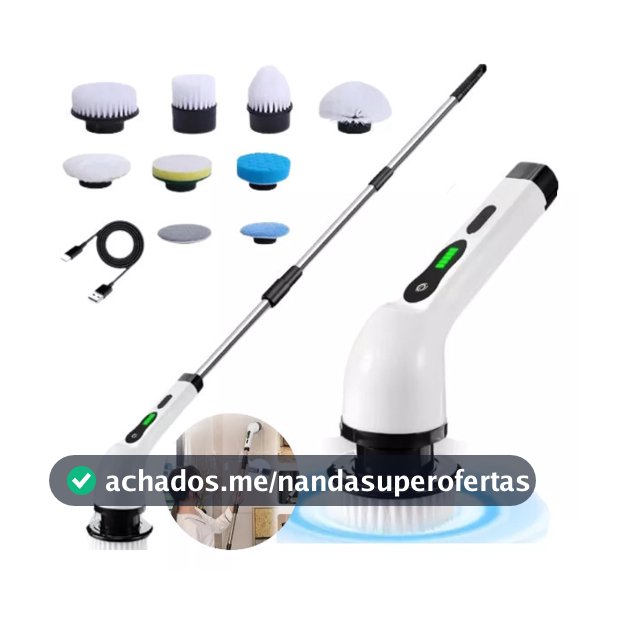 Esfregador Giratório Elétrico Escova Limpeza Elétrica 360 Graus 25W