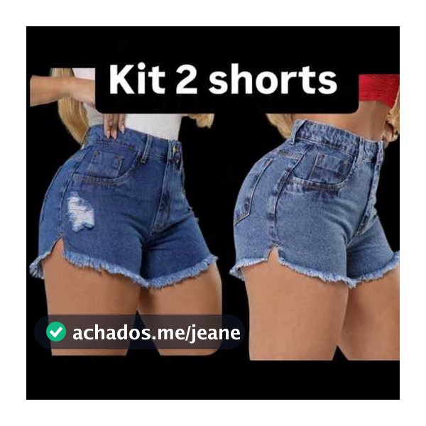 Kit 2 Shorts Jeans Feminino LEVANTA BUM BUM Cintura Alta Desfiado Blogueira Tendência Verão 2026