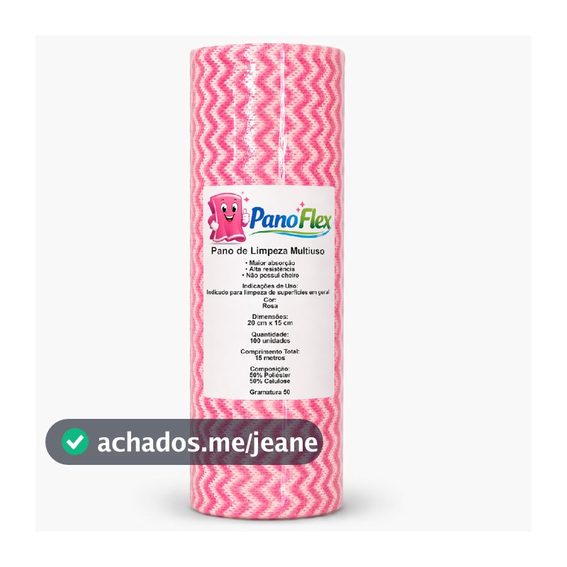 100unidades Pano de Limpeza Rosa PanoFlex 20x15cm Alta Absorção Multiuso