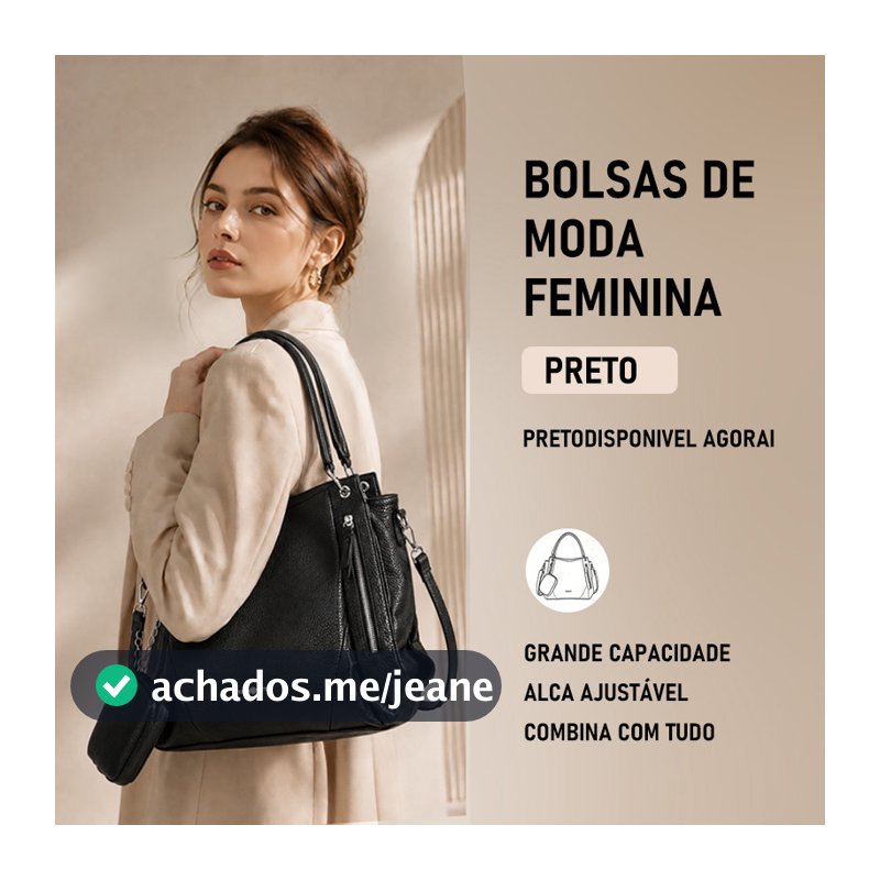 JAMI JAMI Bolsa Mochila Feminina Grande De Ombro Com Alça Transversal De Couro PU TM9034