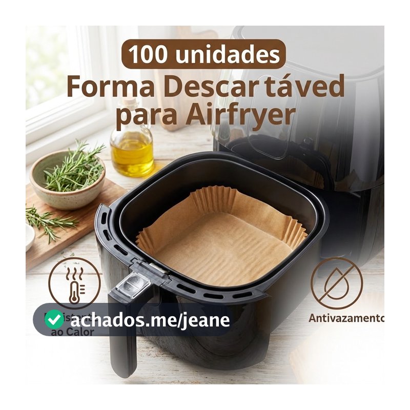 Kit 50/100/200 ou 300 Formas Airfryer Descartável