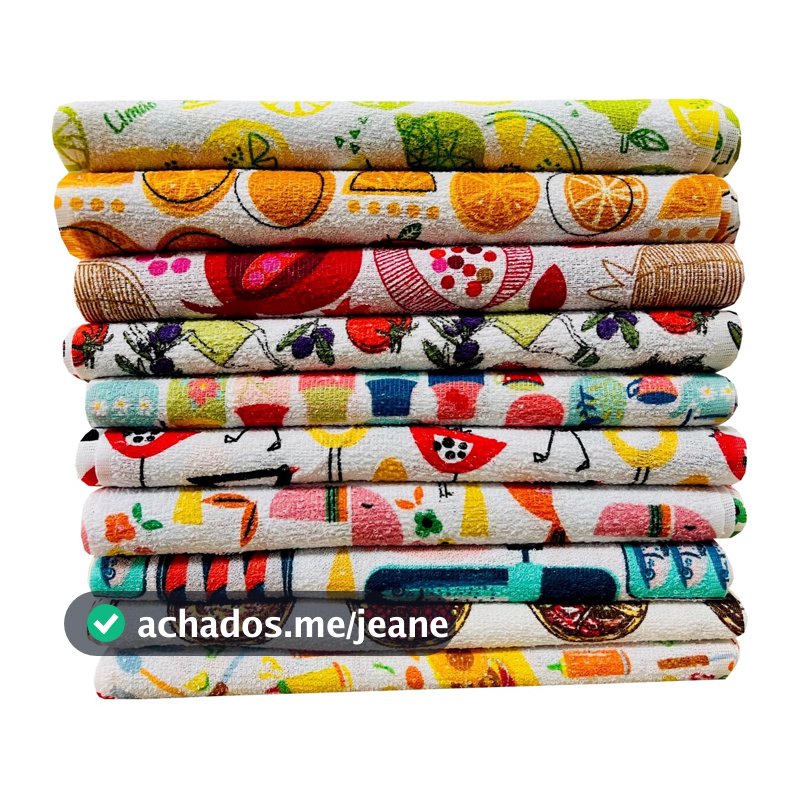 Pano De Prato Atoalhado Felpudo Premium Kit Com 5 Peças