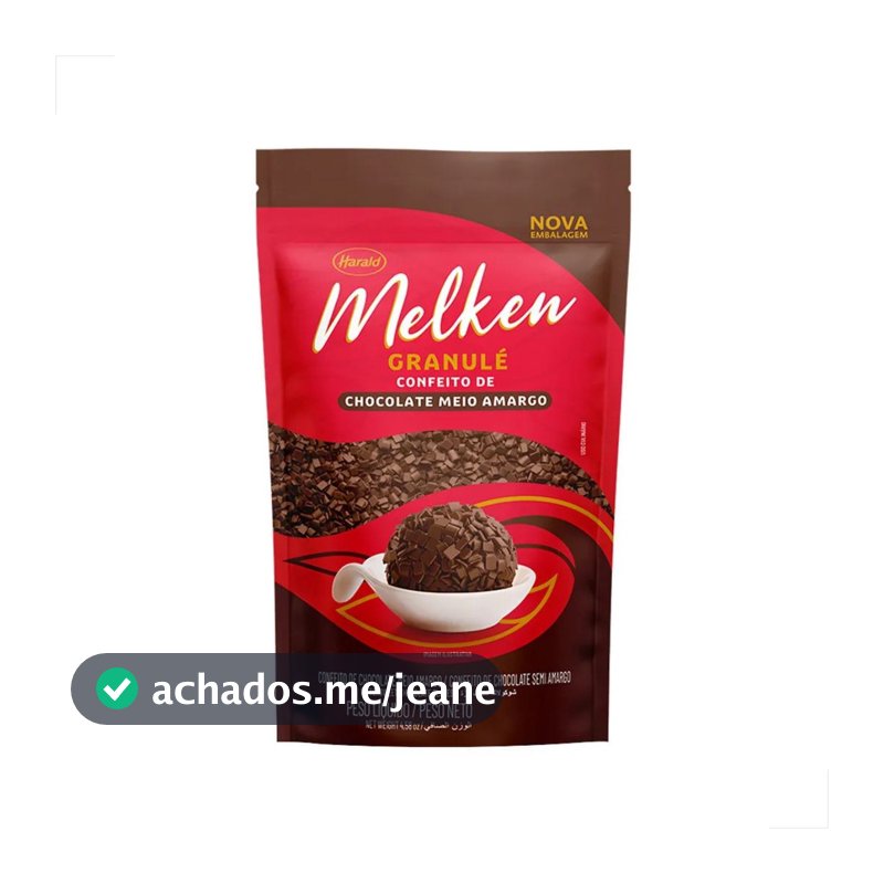 Granulado Granule De Chocol Meio Amargo Melken 400g Harald