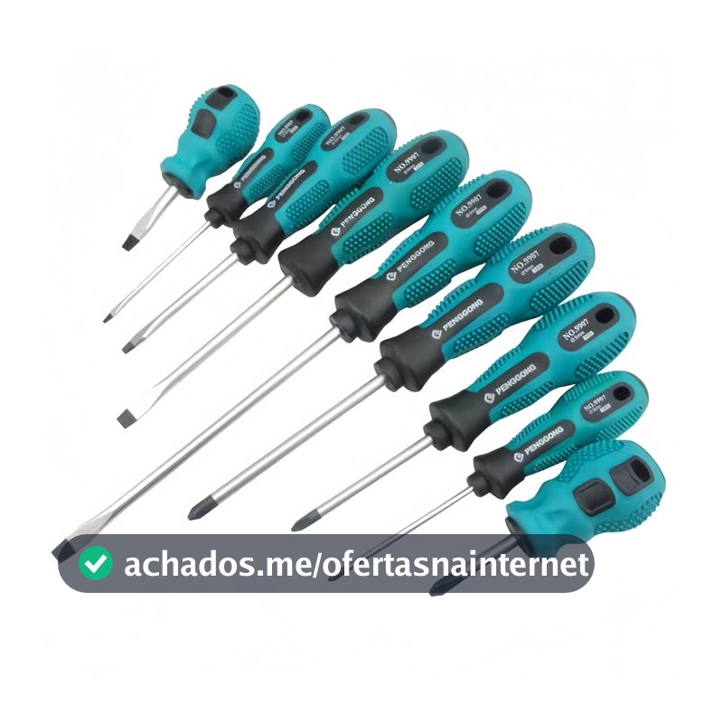 Jogo Chaves de Fenda e Phillips  De Chave Profissional Magnética