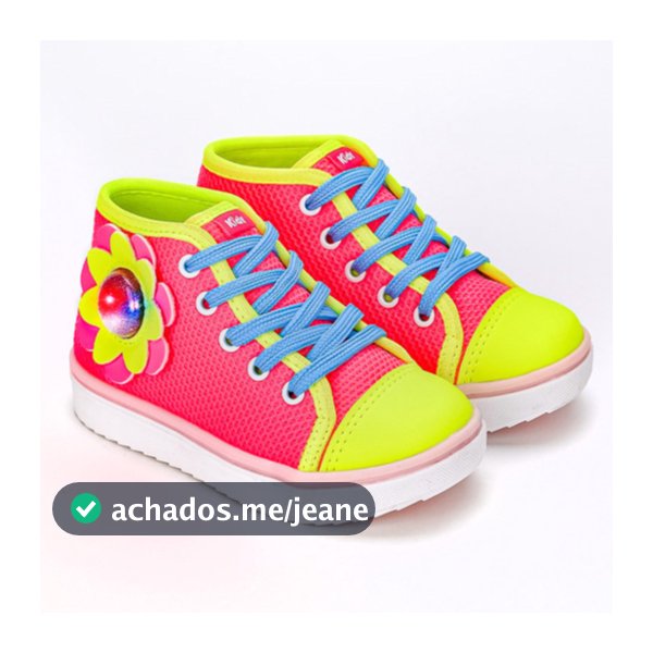 Tênis Infantil Menina Kidy Flor de LED Brilhante Confortável Diversão Conforto