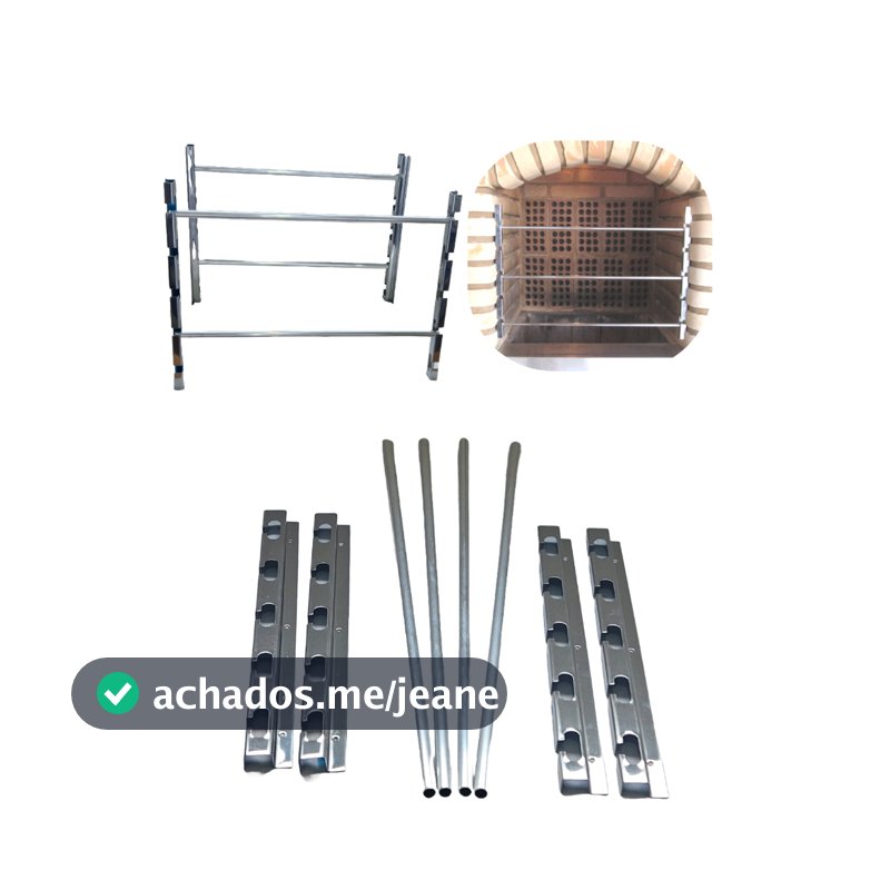 Suporte em Inox para churrasqueiras até 90cm e tubo de aluminio com opções de meio kit ou completo