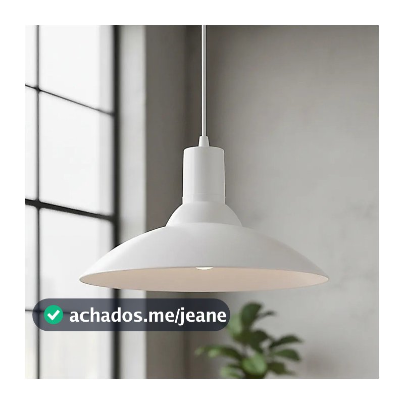 Lustre Para Sala de Jantar Pendente Luminária de Teto Chapéu Vidro Ice Branco 30 cm Design Moderno