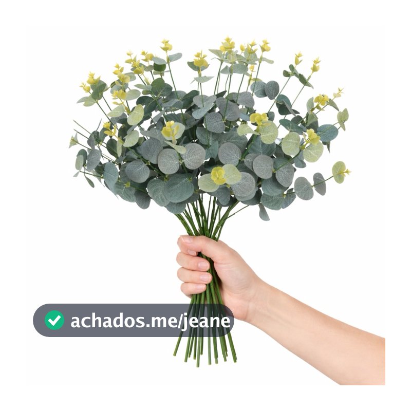 16 Cabeças de Eucalipto Folhas do Dinheiro Plantas Artificiais para Home Office e Jardim