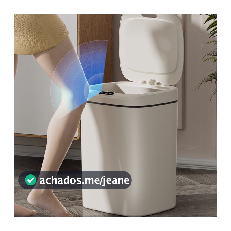 Lixeira com Sensor Automático Inteligente Abre Fácil em Toque Cesto Lixo Banheiro Cozinha Escritório 16 Litros