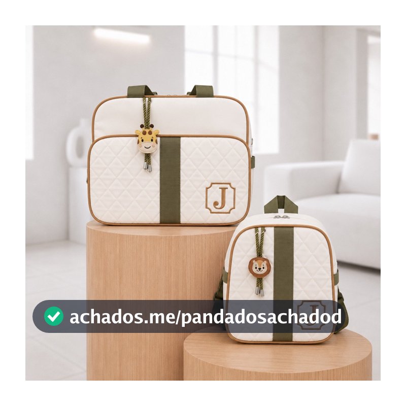 Kit Maternidade 2 Peças PERSONALIZADO | Térmico e Impermeável | Moderno Mamãe e Bebê