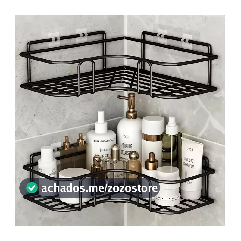 Suporte Organizador De Metal Rack De Parede Banheiro Cozinha Prateleiras Porta Shampoo