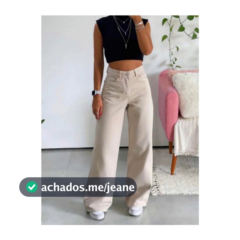Wide Leg Jeans Pantalona Feminina Calça Cintura Alta tecido grosso qualidade bom