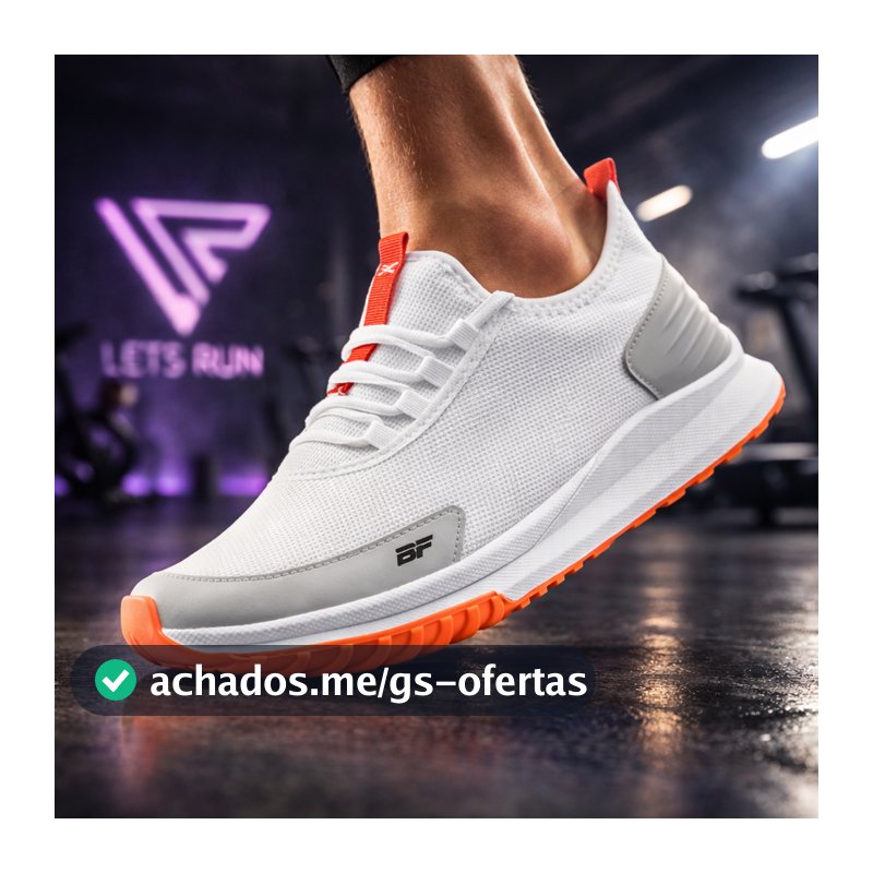 Tênis Academia Branco Masculino Caminhada Treino Malhar Musculação Esportivo Olimp BF Shoes