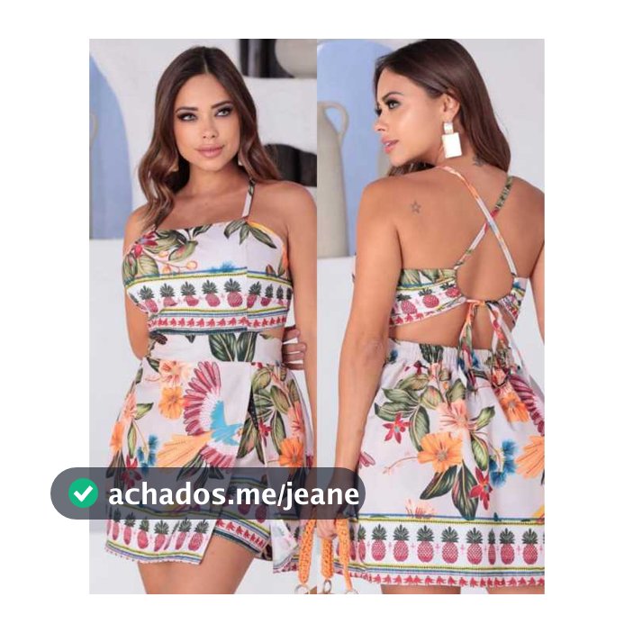 MACAQUINHO FEMENINO ELEGANTE SHORT SAIA  ESTAMPA TROPICAL