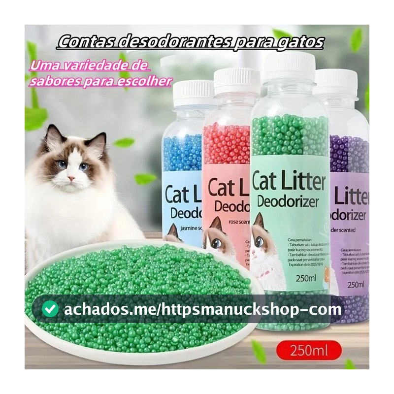 bolinhas desodorizantes antiodor para areia de gato, eliminador de odores, tira cheiro, para gatos