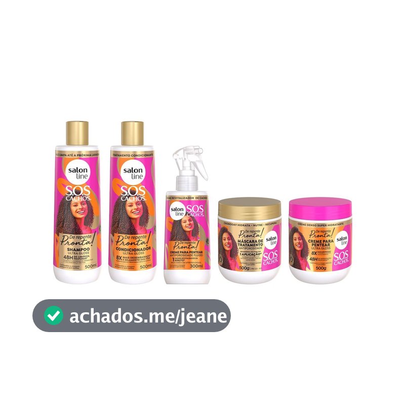 Kit Shampoo + Condicionador + Máscara Antiporosidade e Cremes para Pentear SOS Cachos De Repente Pronta!