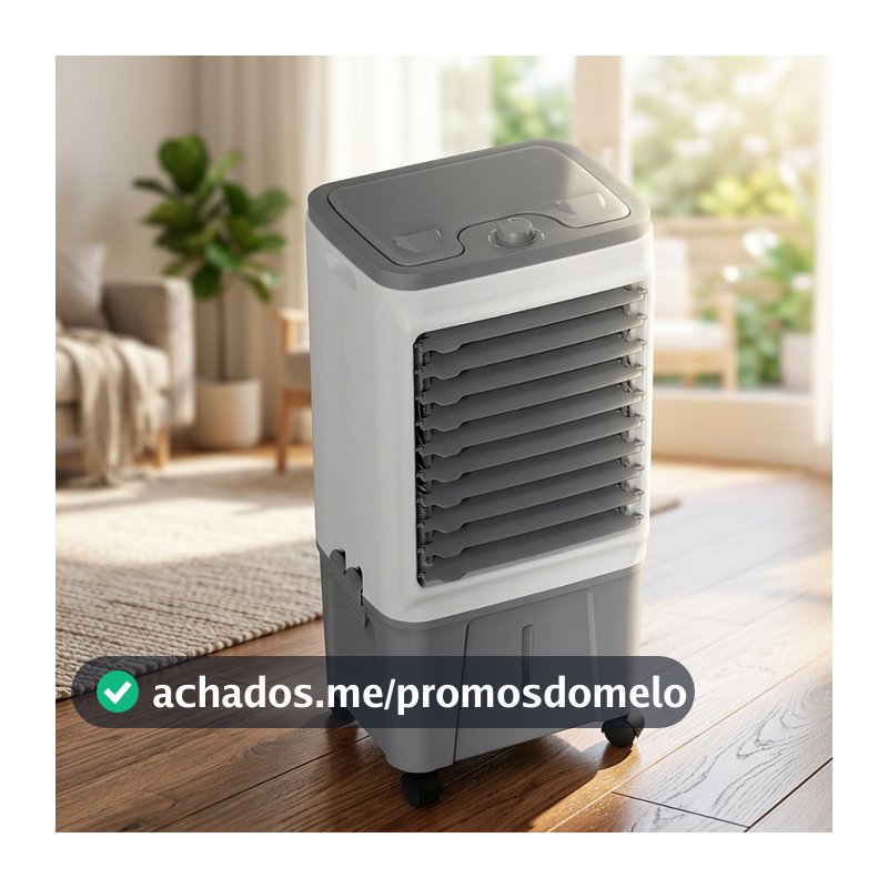 Climatizador de Ar Ventisol 16 Litros CLIN16 Portátil Evaporativo Umidificador 130W 3 Velocidades Rodinhas Quarto Sala