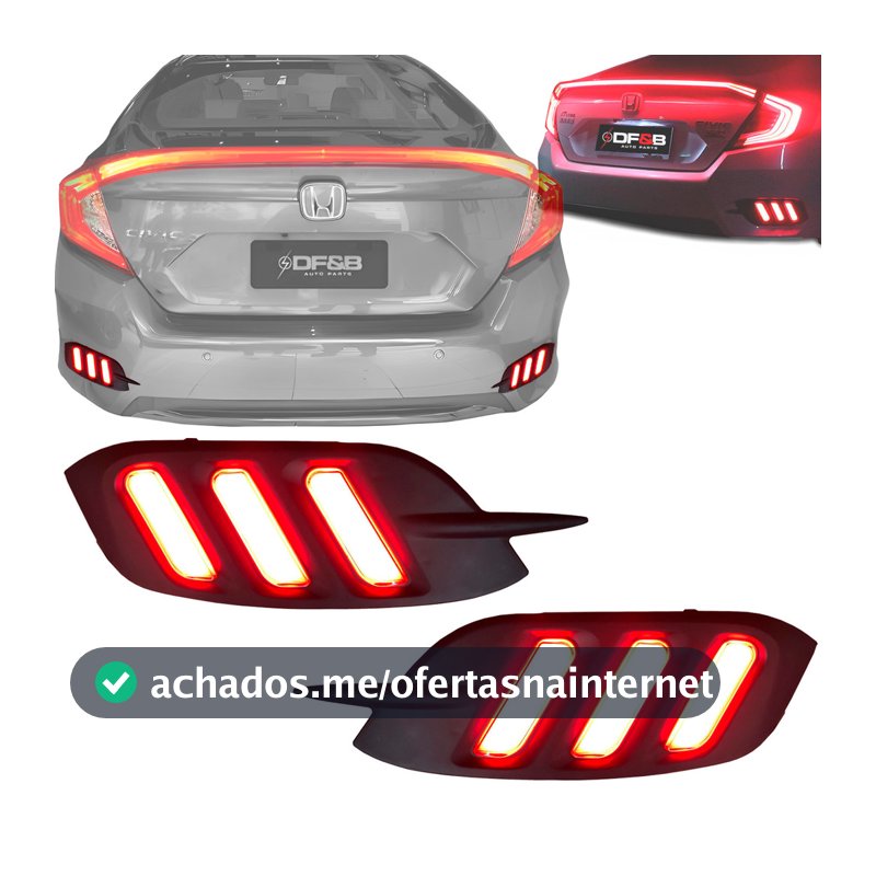 Led Civic G10 Abs Vermelho Led Lanterna De Neblina