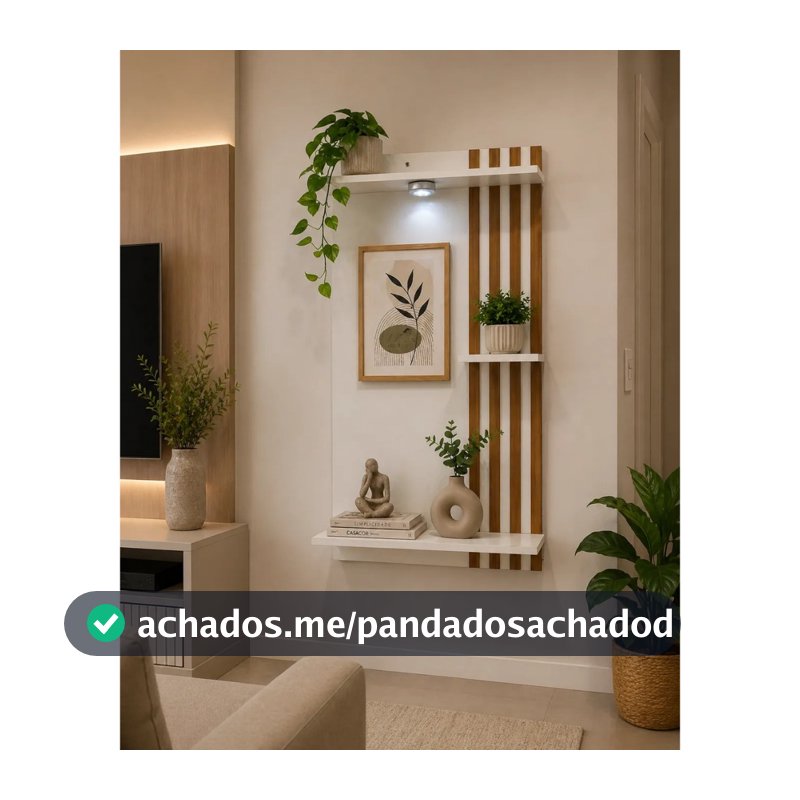 Altar Parede Painel Ripado Com Luminária Decorativo Para Sala Quarto