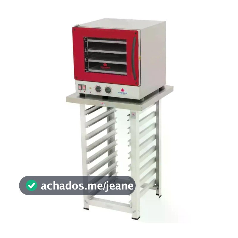 Forno Turbo Elétrico Fast Oven PRP-004 220V Vermelho + Bancada MES-004 - Progás