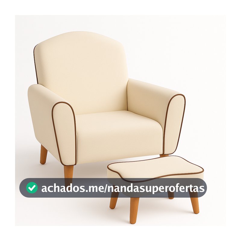 Poltrona Luna Boucle com Puff – Design Luxo e Conforto - Poltrona Amamentação CasaVechDecor