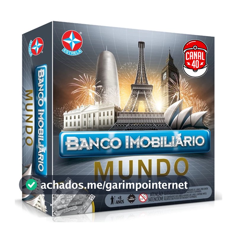 JOGO BANCO IMOBILIÁRIO MUNDO ESTRELA BRINQUEDO MESA TABULEIRO DIVERSÃO FAMÍLIA DINHEIRO CARTAS DADOS
