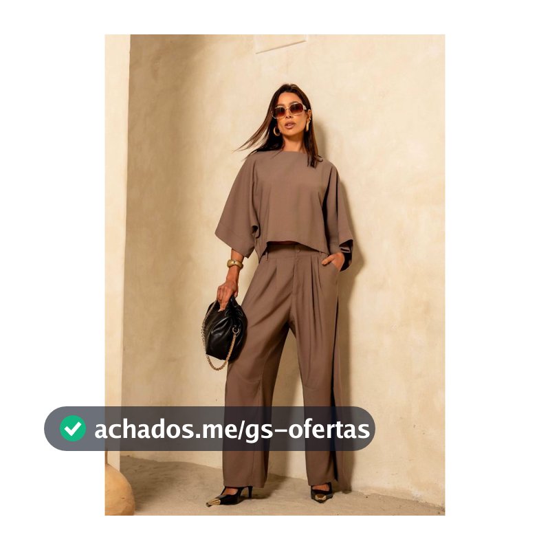 CONJUNTO ALFAIATARIA BLUSA MANGA MORCEGO + CALÇA BALLON